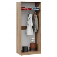 Шкаф для одежды Эмбер с 1 глухой и 1 зеркальной дверями Яблоня Беллуно, Белый глянец - Изображение 2